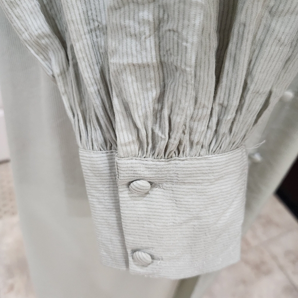 By The River Pleated Soft Mint Silver Striped Dress,US Women's Med (Listing As) - Picture 9 of 13